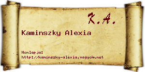 Kaminszky Alexia névjegykártya